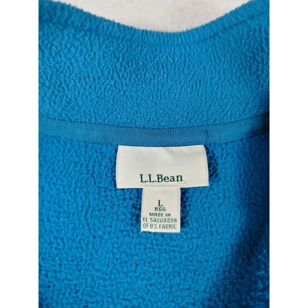 L.L. Bean Fleece Vest Womens Large Reg Blue Polartec Full Zip‎ Gorpcore Hiking